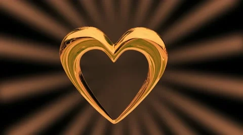 Gold Heart-2 Video stock 10589093