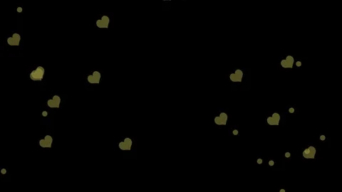 Gold Heart Circle Particles Falling 4K Loop Overlay Stock Footage 337816739