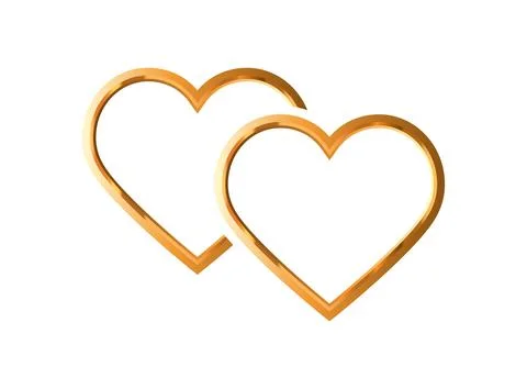 Gold Heart Element Design. Vector Illustration Stock Illustration