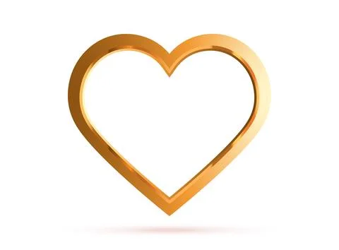 Gold Heart Element Design. Vector Illustration Stock Illustration