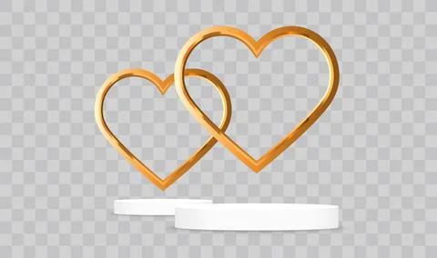 Gold Heart Element Design. Vector Illustration Stock Illustration