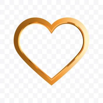 Gold Heart Element Design. Vector Illustration Stock Illustration