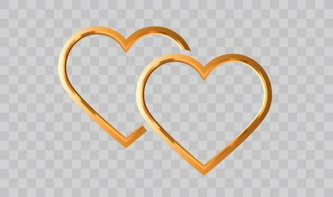Gold Heart Element Design. Vector Illustration Stock Illustration