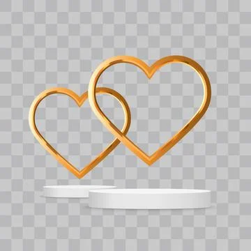 Gold Heart Element Design. Vector Illustration Stock Illustration