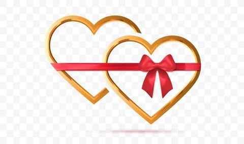 Gold Heart Element Design. Vector Illustration Stock Illustration