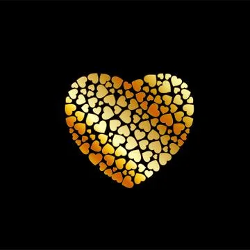 Gold heart fillings Stock Illustration