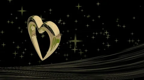 Gold Heart Video stock 10563102