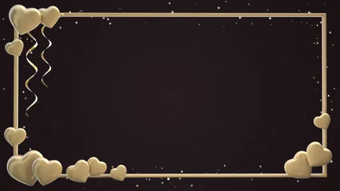 Gold heart frame on the dark brown background in seamless loop Stock Footage 170571124