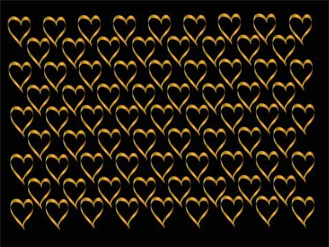 Gold heart pattern Stock Illustration