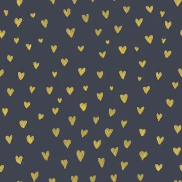 Gold heart seamless pattern Stock Illustration