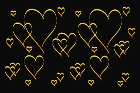 Gold heart shape pattern Stock-Illustration