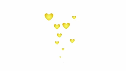 Gold  hearts 2 white Stock Footage