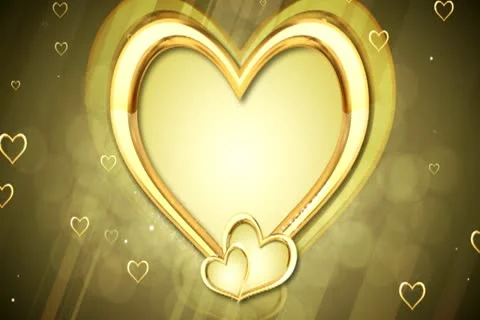 Gold Hearts Background 01 Widescreen Video stock 10874896