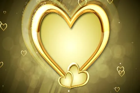 Gold Hearts Background 02 Widescreen Stock Footage 10874897