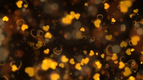 Gold hearts background. Seamless loop Valentines Day holiday animation. Stock Footage 101306945