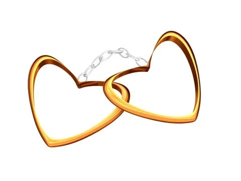 Gold hearts connected Stock-Illustration
