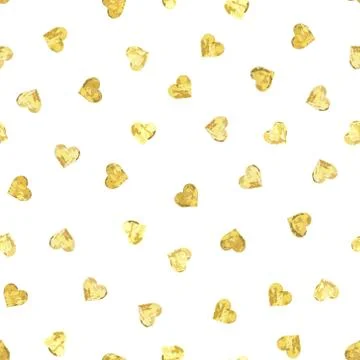 Gold hearts dot Stock Illustration
