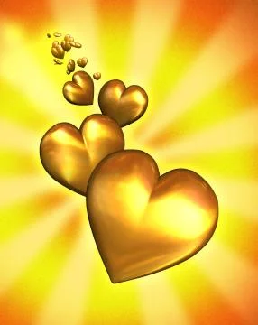 Gold Hearts Stock Illustration
