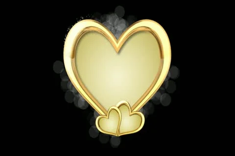 Gold Hearts Motion Desgin Element 01 Widescreen Stock Footage 10874899