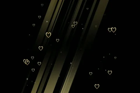 Gold Hearts Motion Design Element 02 Widescreen Stock Footage 10874901