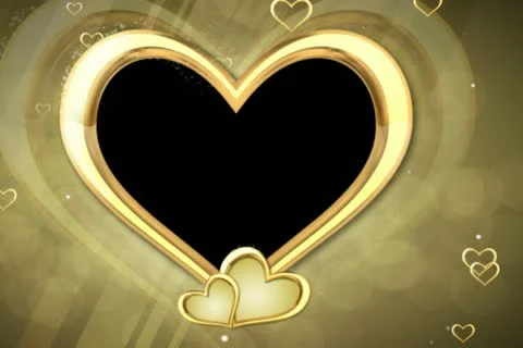 Gold Hearts Overlay Stock Footage 10873704