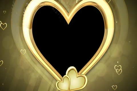 Gold Hearts Overlay Widescreen Stock Footage 10874902