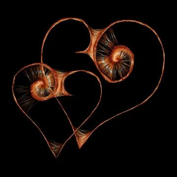 Gold hearts - vector illustration Ilustração Stock