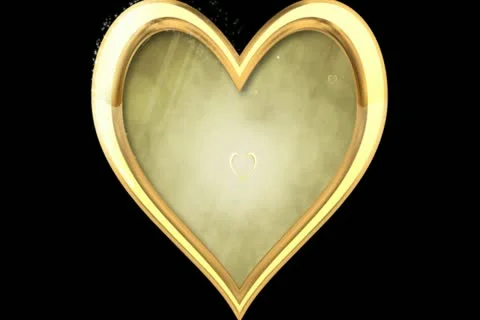 Gold Hearts Wipe Widescreen Stock Footage 10874903