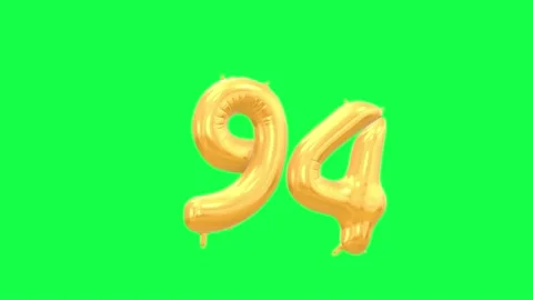 Gold Helium Balloon with Number 94. Alph... | Stock Video | Pond5