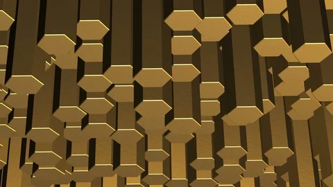 Gold Hexagon Background. Loop Stock Footage 95484092