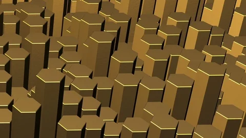 Gold Hexagon Background. Loop 스톡 동영상 95485211