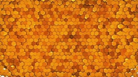 Gold Hexagon Geometric Surface Background Stock Footage 113760906