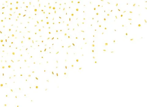 Gold hexagonal 3d confetti rendering. Stock Illustration