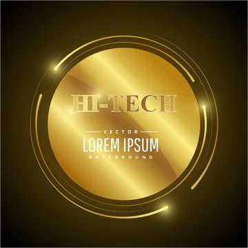 Gold hi-tech technology background. Illustrazione stock