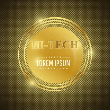 Gold hi-tech technology background. Stock Illustration