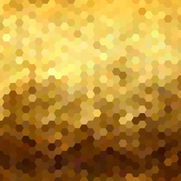 Gold honeycomb seamless pattern low poly geometry Illustrazione stock