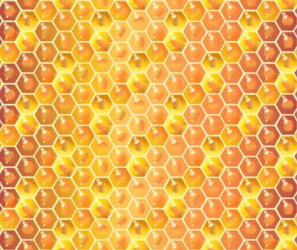 Gold honeycomb seamless pattern vector background template Stock Illustration