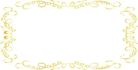 Gold Horizontal rectangular antique pattern frame Stock Illustration