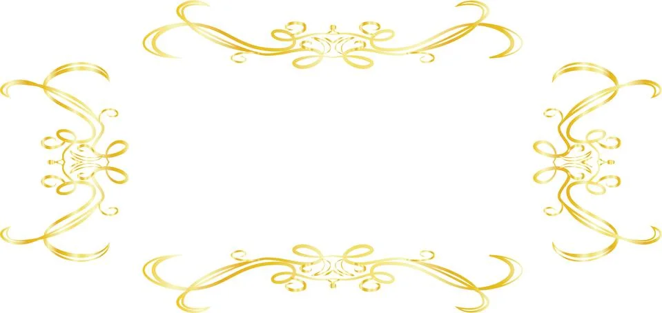 Gold Horizontal rectangular antique pattern frame Illustrazione stock