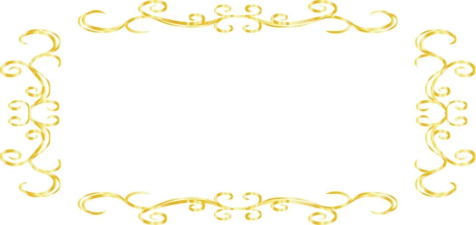 Gold Horizontal rectangular antique pattern frame Stock Illustration