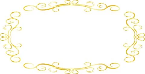 Gold Horizontal rectangular antique pattern frame Illustrazione stock