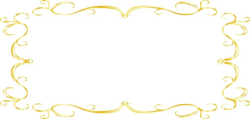 Gold Horizontal rectangular antique pattern frame Illustrazione stock