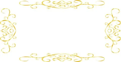 Gold Horizontal rectangular antique pattern frame イラスト素材
