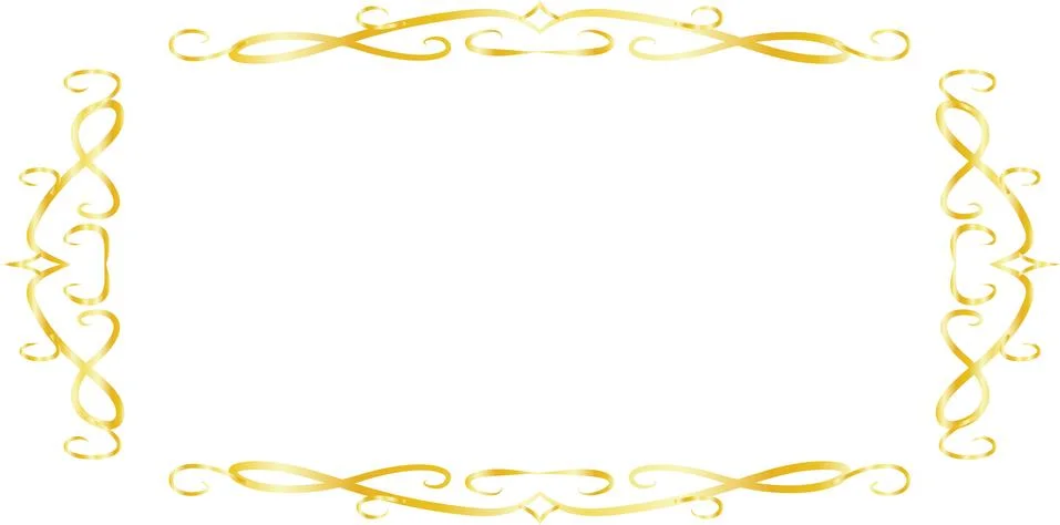 Gold Horizontal rectangular antique pattern frame Illustrazione stock