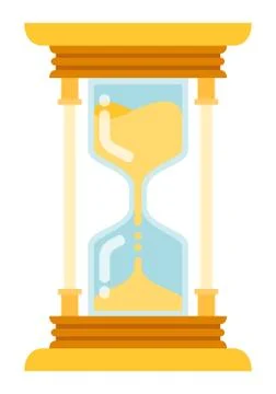 Gold hourglass vector icon flat isolated Illustrazione stock