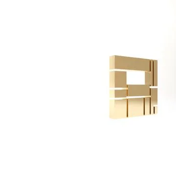 Gold House Edificio Mirador icon isolated on white background. Mirador social 스톡 일러스트
