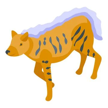 Gold hyena icon isometric vector. Wild animal Stock Illustration