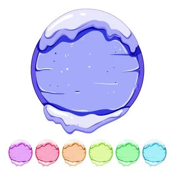 Gold ice game button cartoon vector graphic Stock Illustration