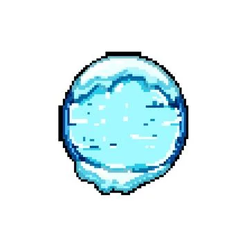 Gold ice game button pixel art vector illustration Stock Illustration