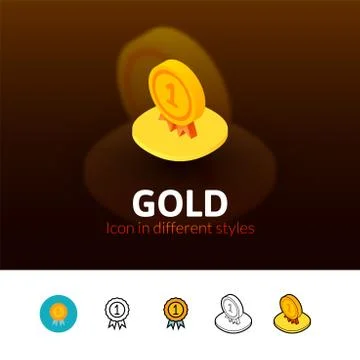 Gold icon in different style Stock Illustration